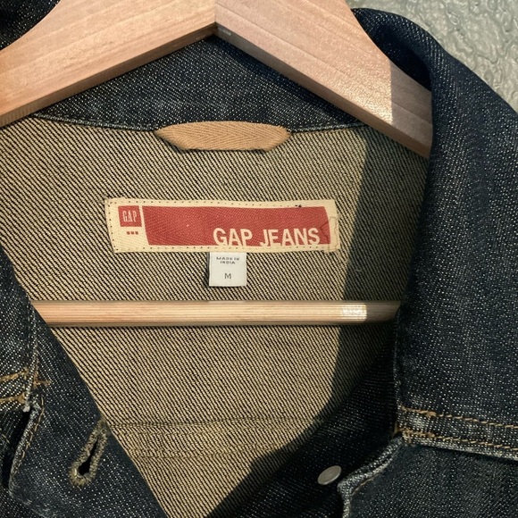 Gap Dark Vintage Wash Point Collar Denim Jean Jacket Size Medium - Picture 4 of 10